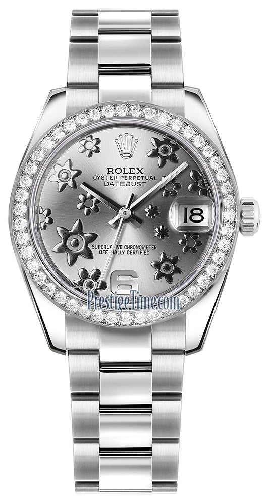 Rolex Datejust 31mm Stainless Steel 178384 Rhodium Floral Oyster