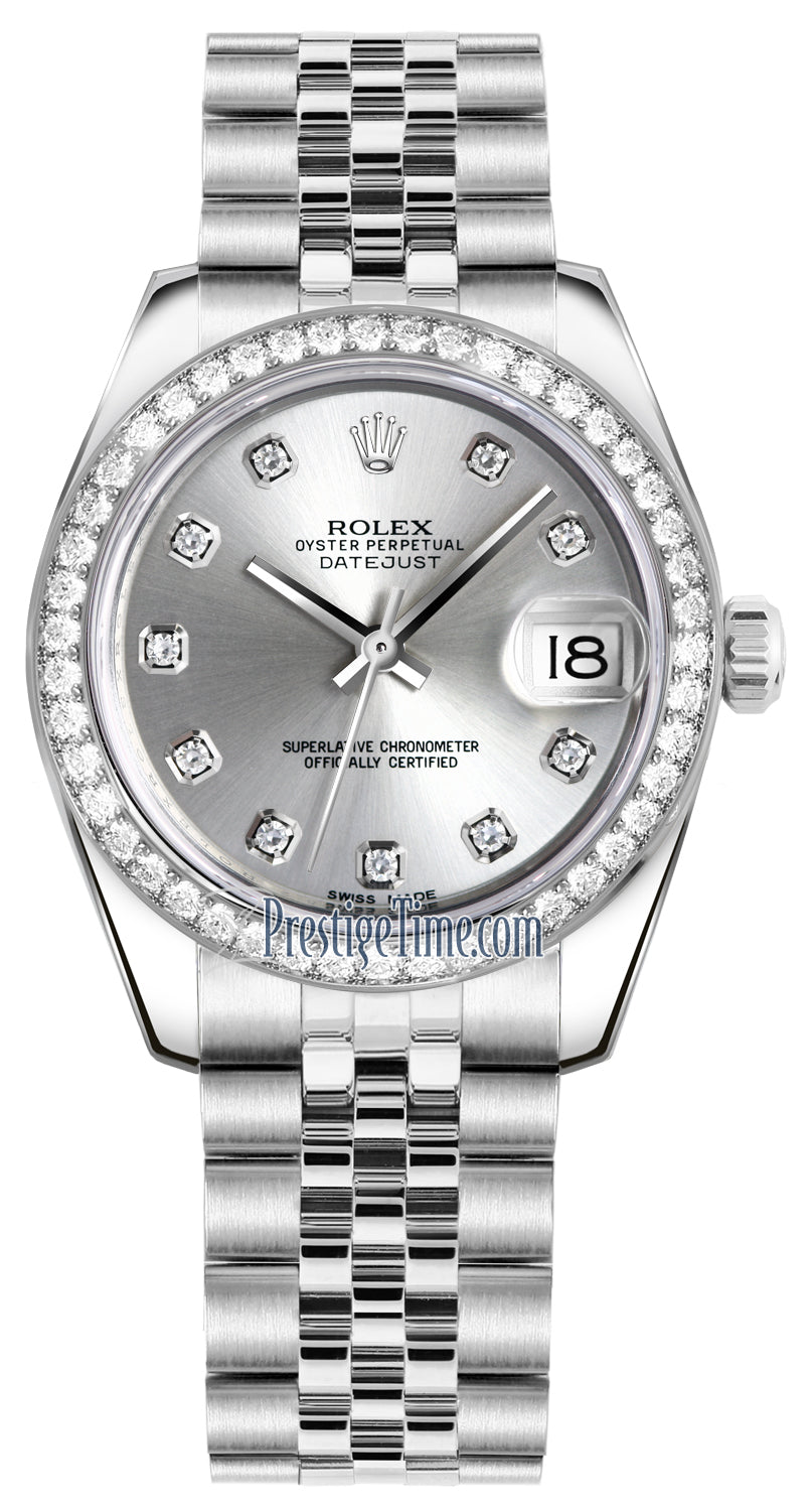 Rolex Datejust 31mm Stainless Steel 178384 Silver Diamond Jubilee