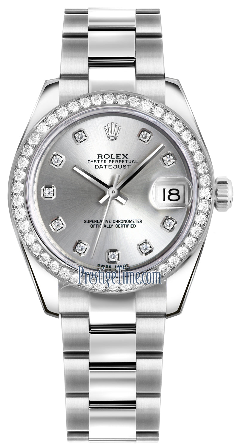 Rolex Datejust 31mm Stainless Steel 178384 Silver Diamond Oyster