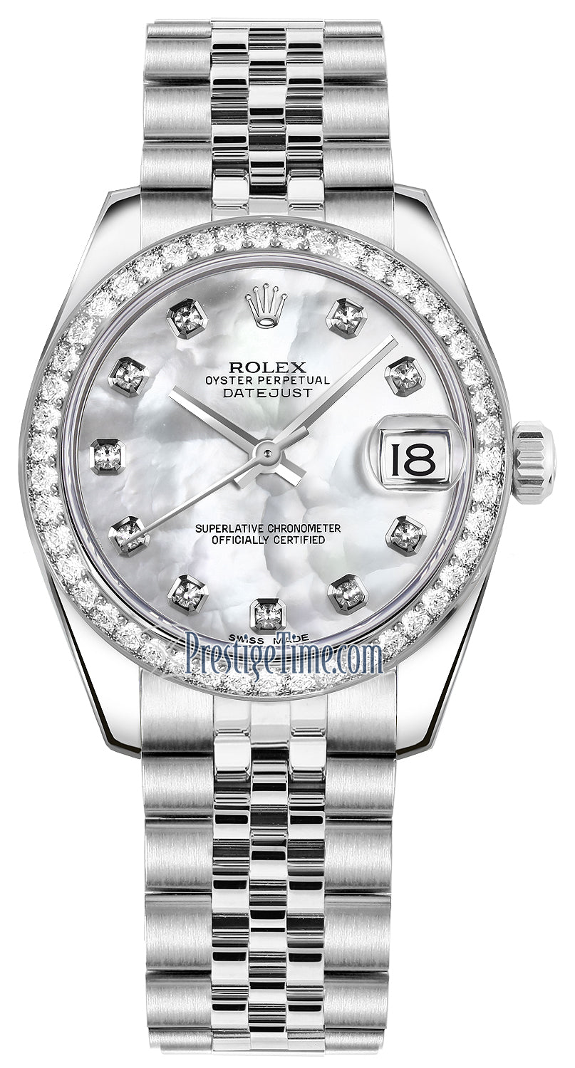 Rolex Datejust 31mm Stainless Steel 178384 White MOP Diamond Jubilee