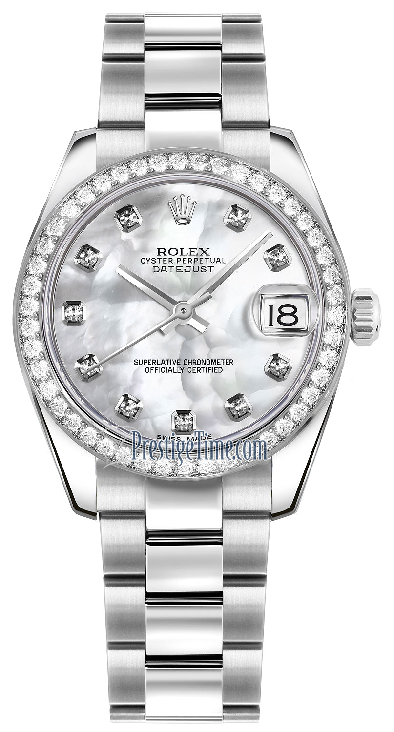 Rolex Datejust 31mm Stainless Steel 178384 White MOP Diamond Oyster