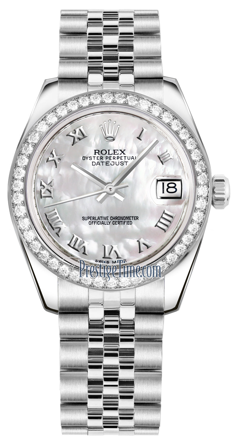 Rolex Datejust 31mm Stainless Steel 178384 White MOP Roman Jubilee