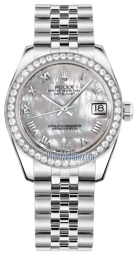 Rolex Datejust 31mm Stainless Steel 178384 White MOP VI Roman Jubilee