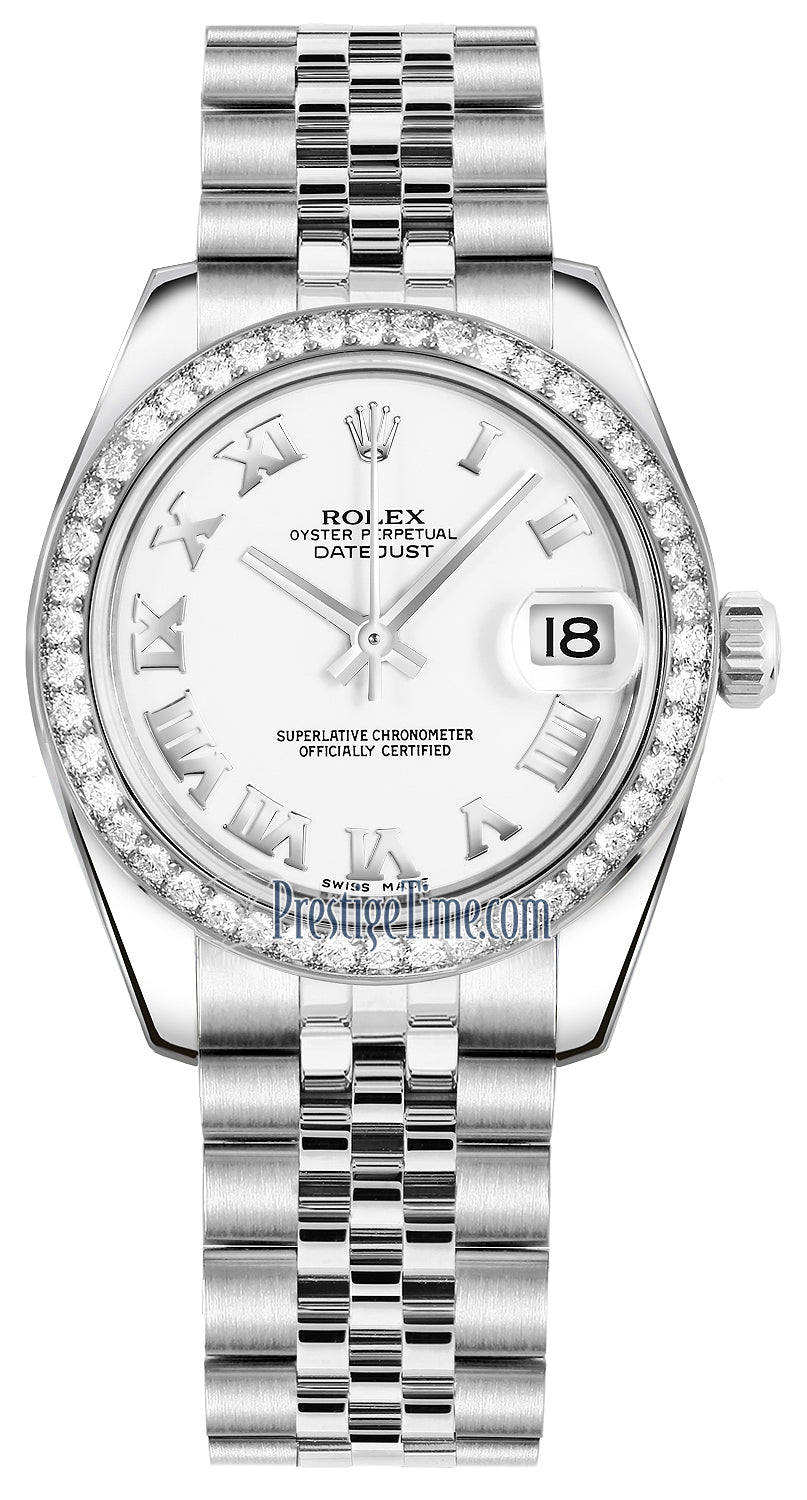 Rolex Datejust 31mm Stainless Steel 178384 White Roman Jubilee