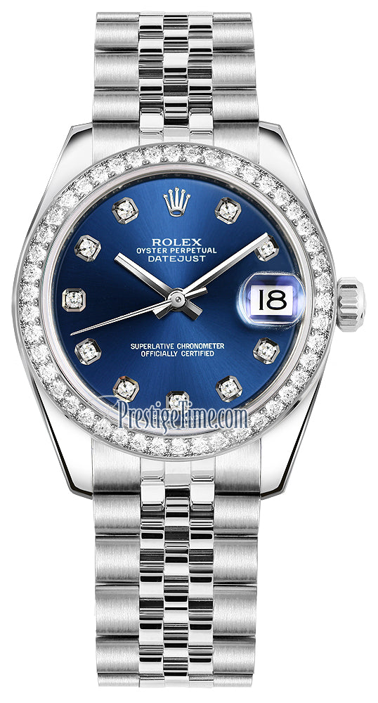 Rolex Datejust 31mm Stainless Steel 178384 Blue Diamond Jubilee