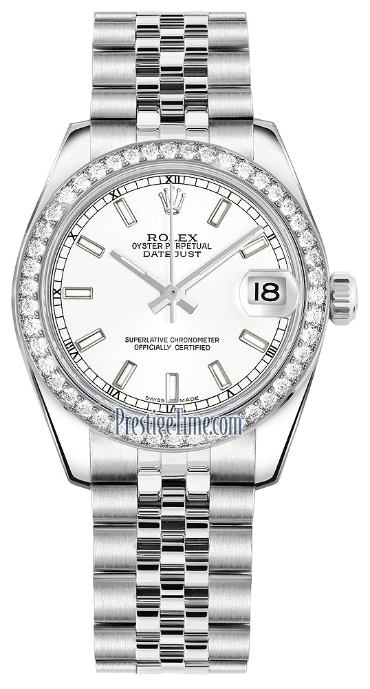 Rolex Datejust 31mm Stainless Steel 178384 White Index Jubilee