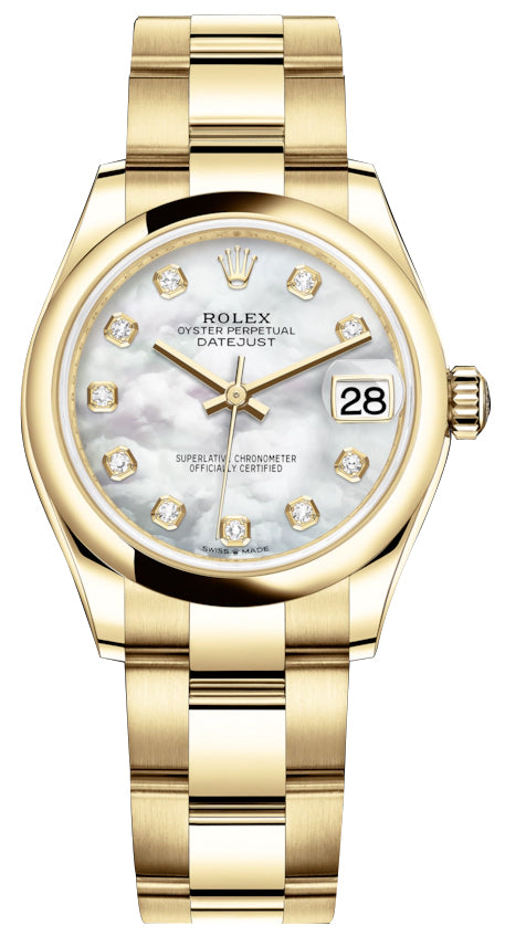 Rolex Datejust 31mm Yellow Gold 278248 MOP Diamond Oyster