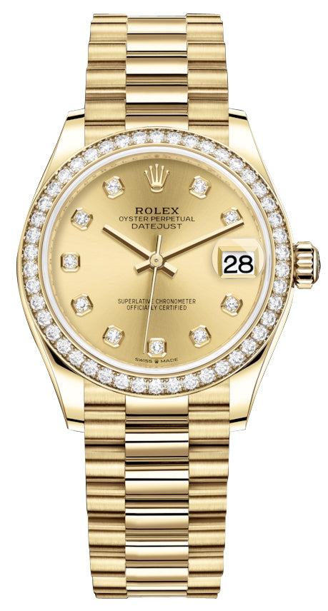 Rolex Datejust 31mm Yellow Gold 278288rbr Champagne Diamond President