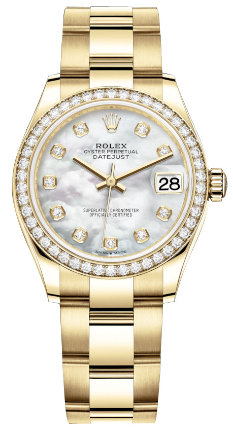 Rolex Datejust 31mm Yellow Gold 278288rbr MOP Diamond Oyster