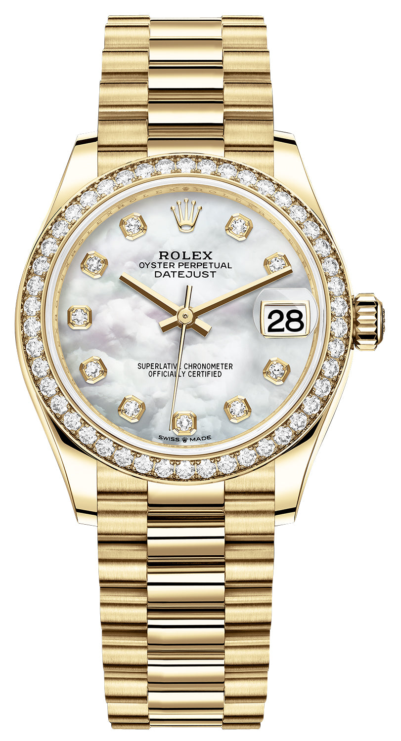 Rolex Datejust 31mm Yellow Gold 278288rbr MOP Diamond President