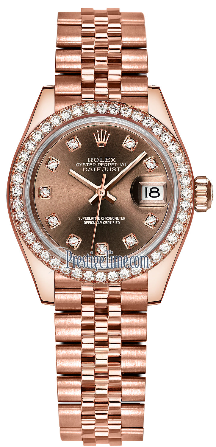 Rolex Lady Datejust 28mm Everose Gold 279135RBR Chocolate Diamond Jubilee