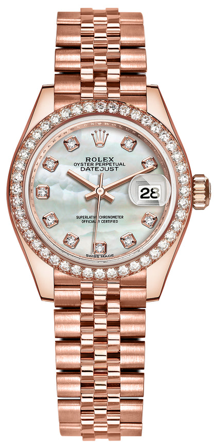 Rolex Lady Datejust 28mm Everose Gold 279135RBR MOP Diamond Jubilee