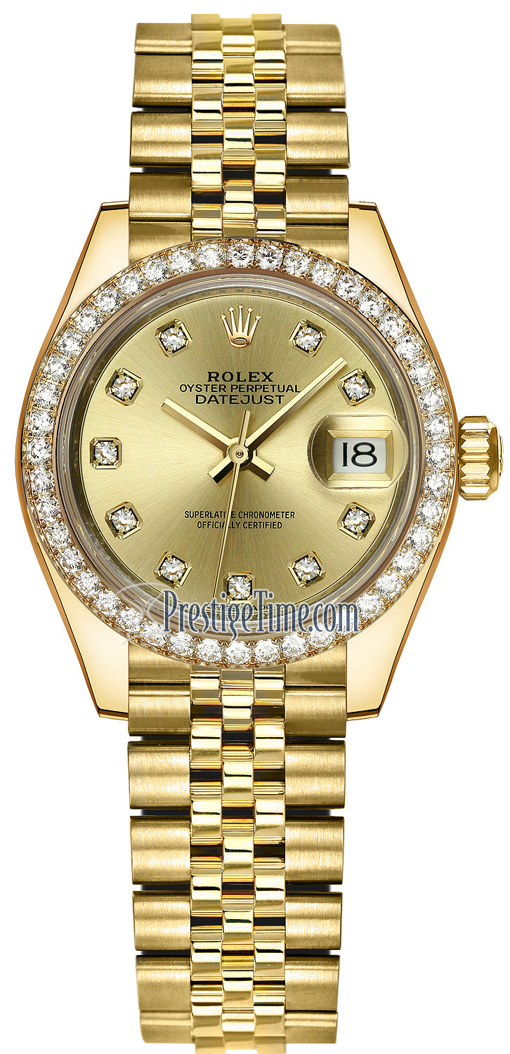 Rolex Lady Datejust 28mm Yellow Gold 279138RBR Champagne Diamond Jubilee