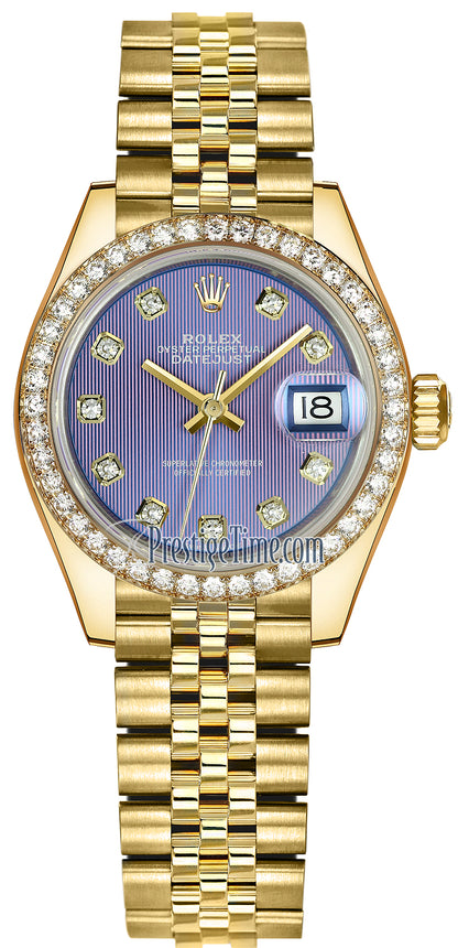 Rolex Lady Datejust 28mm Yellow Gold 279138RBR Lavender Diamond Jubilee