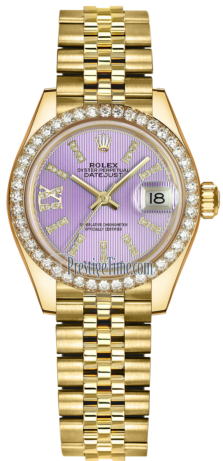 Rolex Lady Datejust 28mm Yellow Gold 279138RBR Lilac 44 Diamond Jubilee