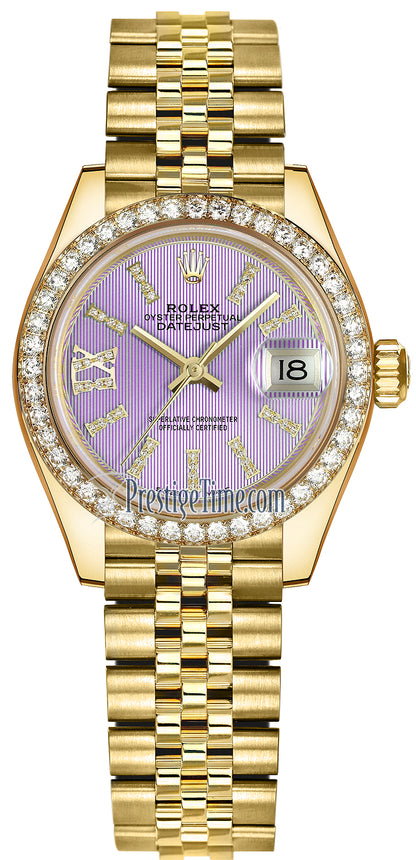 Rolex Lady Datejust 28mm Yellow Gold 279138RBR Lilac 44 Diamond Jubilee