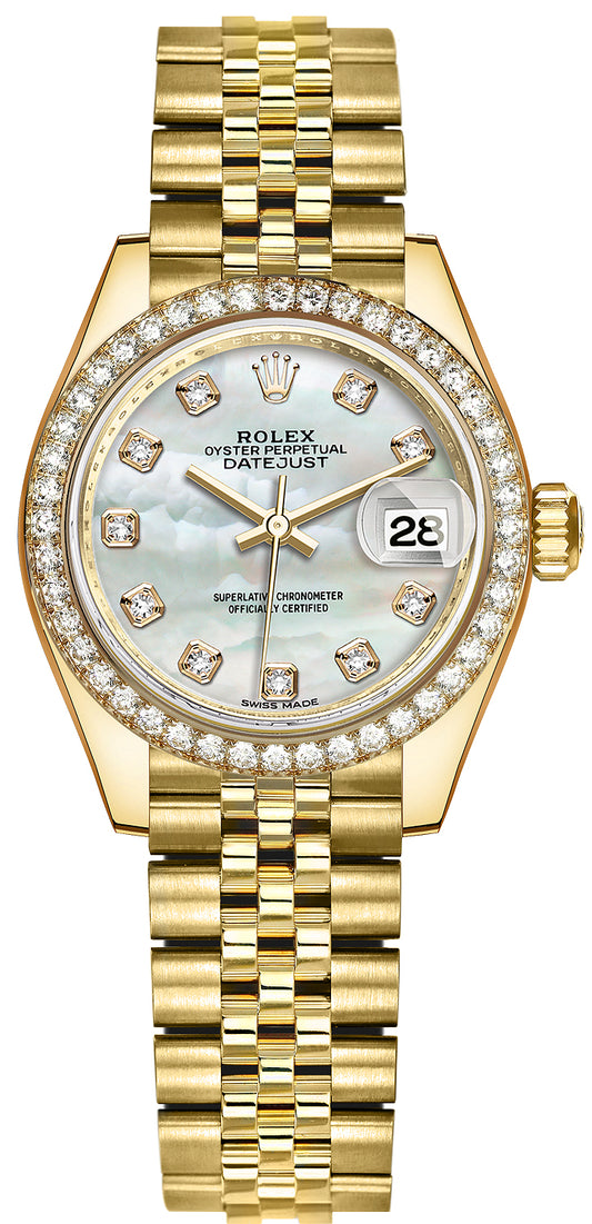 Rolex Lady Datejust 28mm Yellow Gold 279138RBR MOP Diamond Jubilee