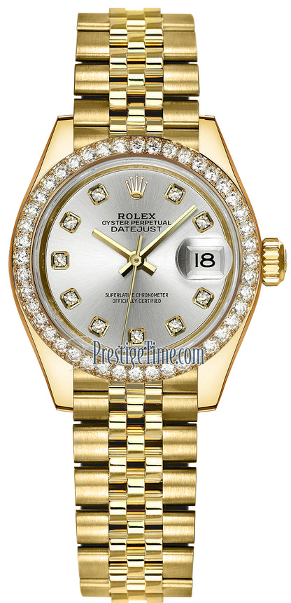 Rolex Lady Datejust 28mm Yellow Gold 279138RBR Silver Diamond Jubilee