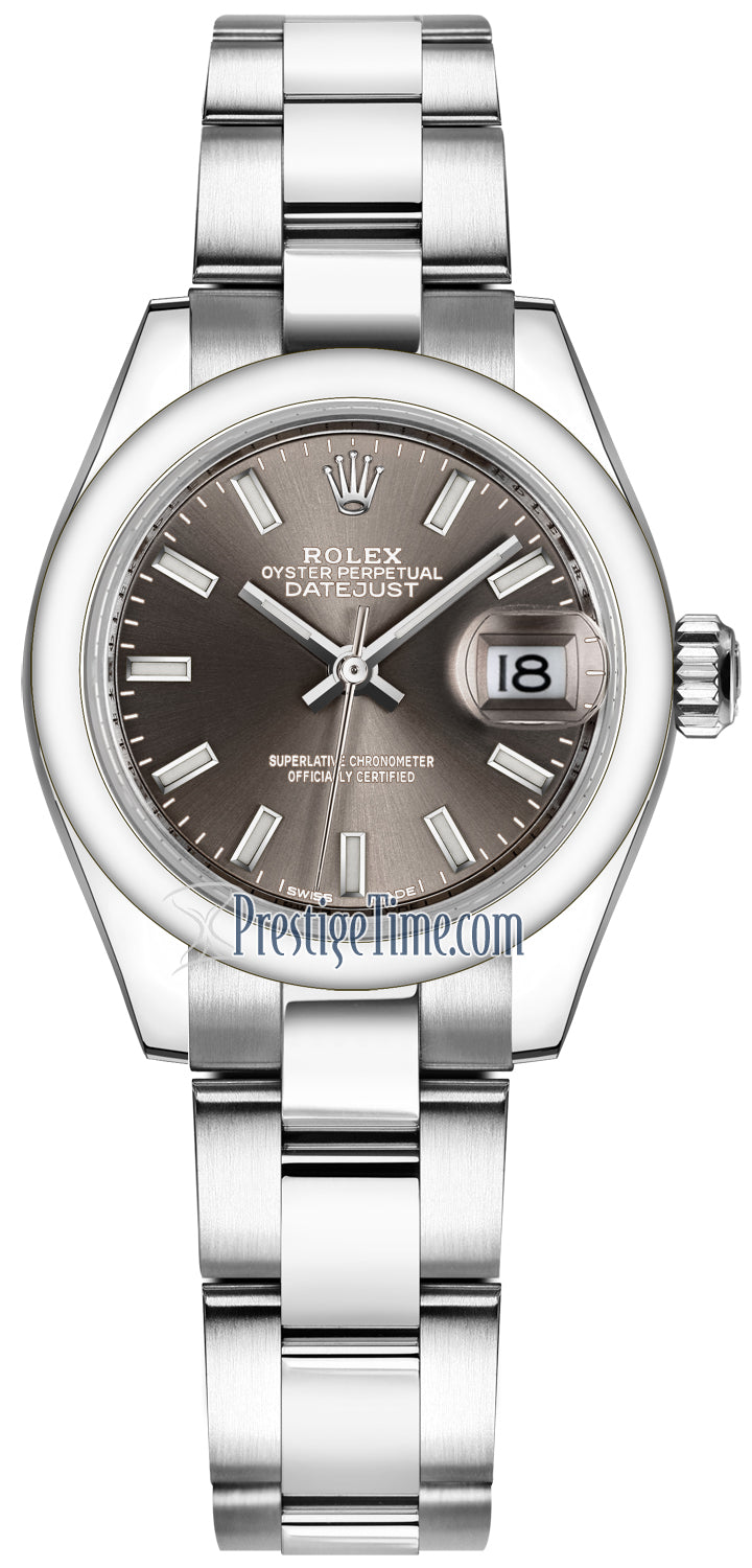 Rolex Lady Datejust 28mm Stainless Steel 279160 Dark Grey Index Oyster