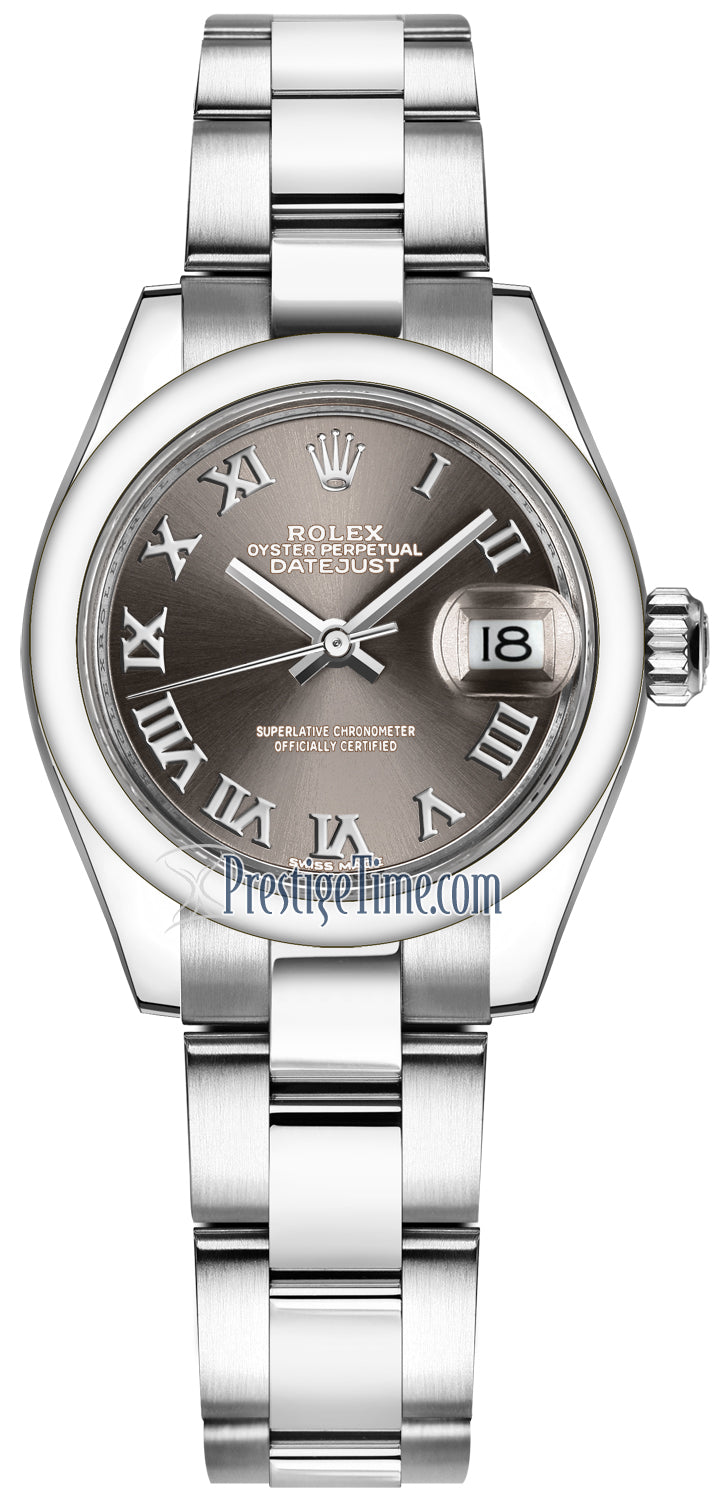 Rolex Lady Datejust 28mm Stainless Steel 279160 Dark Grey Roman Oyster