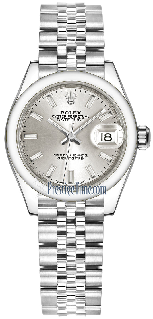 Rolex Lady Datejust 28mm Stainless Steel 279160 Silver Index Jubilee