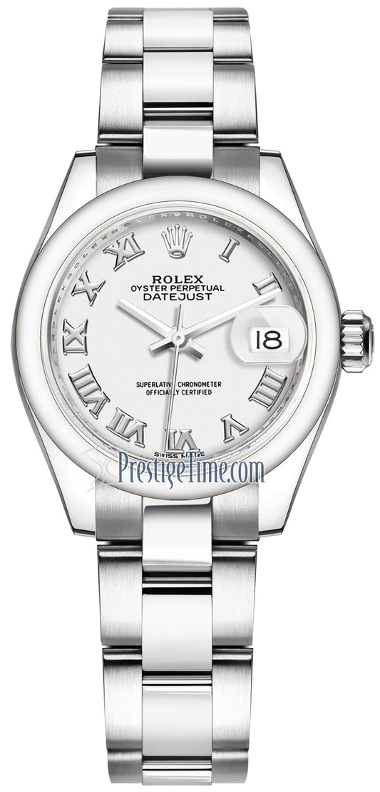 Rolex Lady Datejust 28mm Stainless Steel 279160 White Roman Oyster
