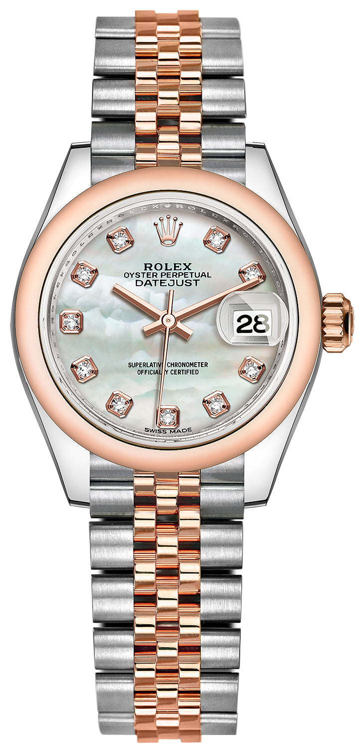 Rolex Lady Datejust 28mm Stainless Steel and Everose Gold 279161 MOP Diamond Jubilee