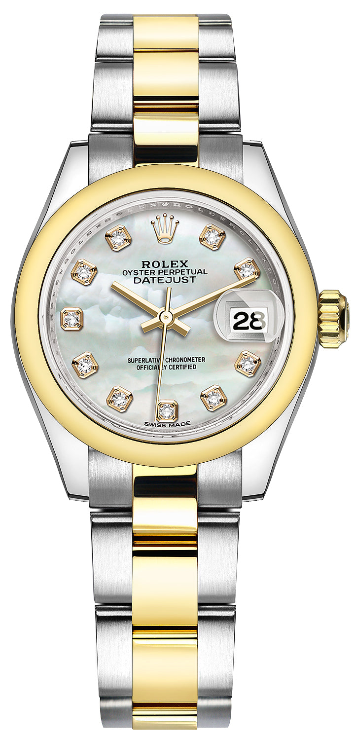 Rolex Lady Datejust 28mm Stainless Steel and Yellow Gold 279163 MOP Diamond Oyster