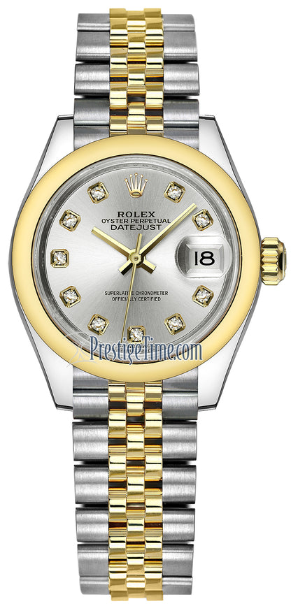 Rolex Lady Datejust 28mm Stainless Steel and Yellow Gold 279163 Silver Diamond Jubilee