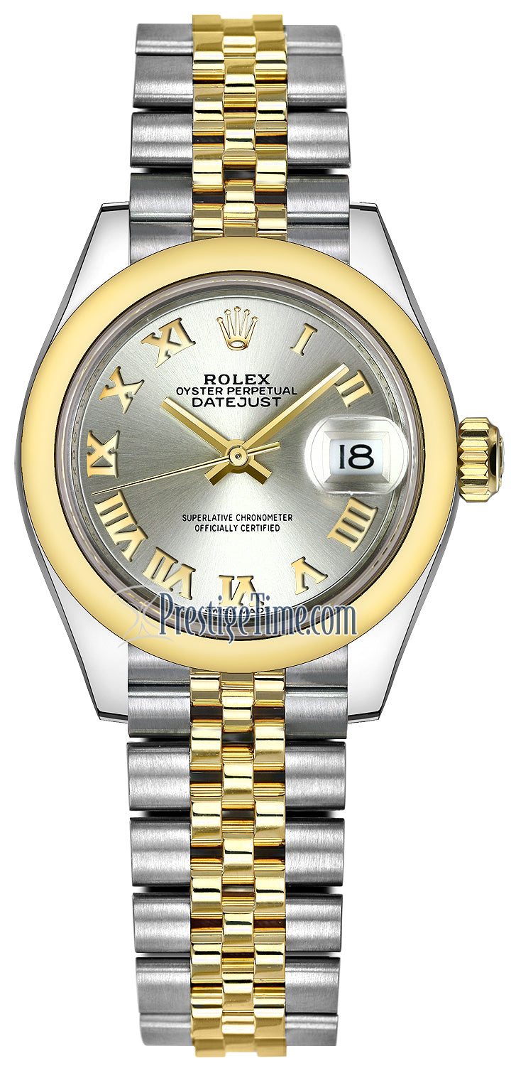 Rolex Lady Datejust 28mm Stainless Steel and Yellow Gold 279163 Silver Roman Jubilee