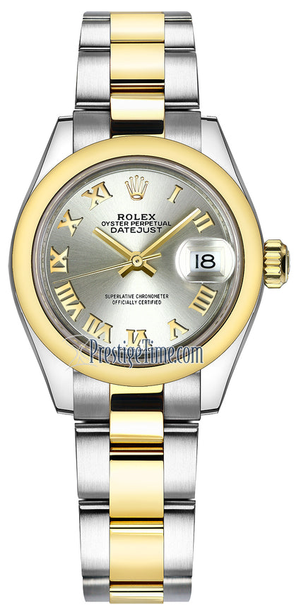 Rolex Lady Datejust 28mm Stainless Steel and Yellow Gold 279163 Silver Roman Oyster