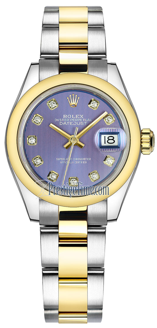 Rolex Lady Datejust 28mm Stainless Steel and Yellow Gold 279163 Lavender Diamond Oyster