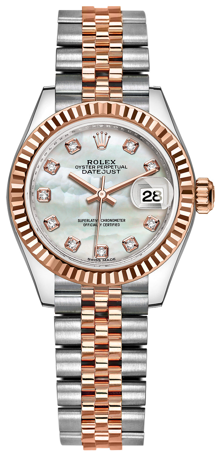 Rolex Lady Datejust 28mm Stainless Steel and Everose Gold 279171 MOP Diamond Jubilee