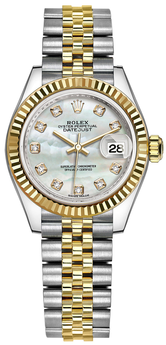 Rolex Lady Datejust 28mm Stainless Steel and Yellow Gold 279173 MOP Diamond Jubilee