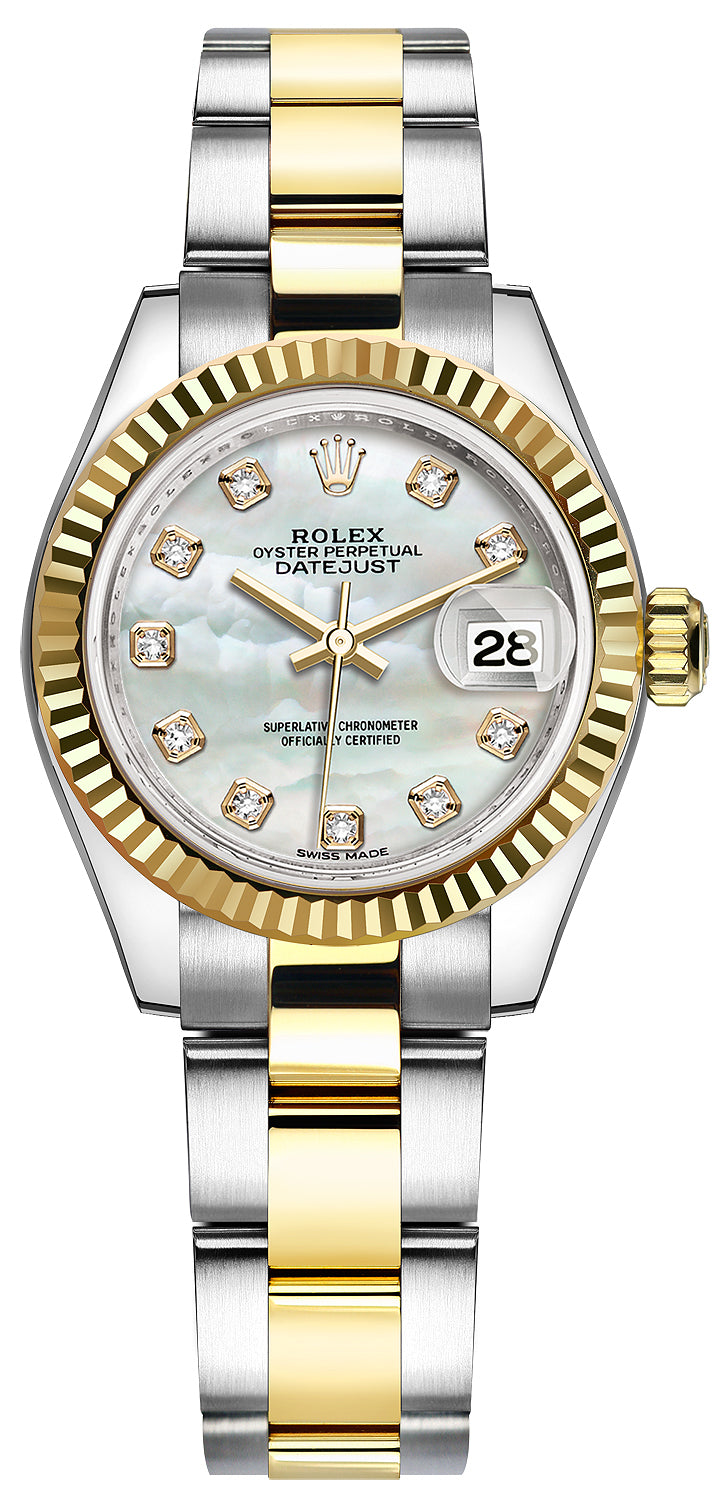 Rolex Lady Datejust 28mm Stainless Steel and Yellow Gold 279173 MOP Diamond Oyster