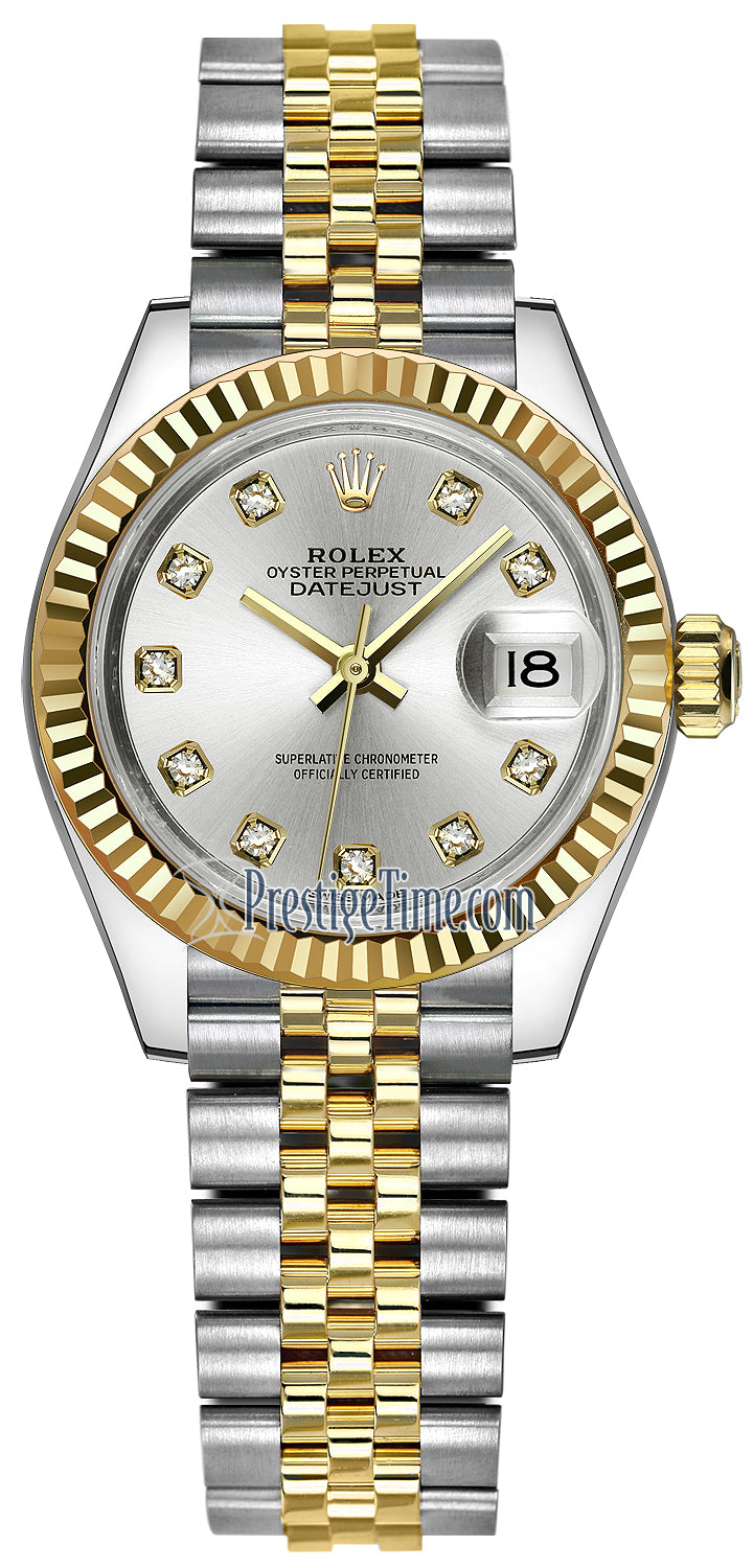 Rolex Lady Datejust 28mm Stainless Steel and Yellow Gold 279173 Silver Diamond Jubilee