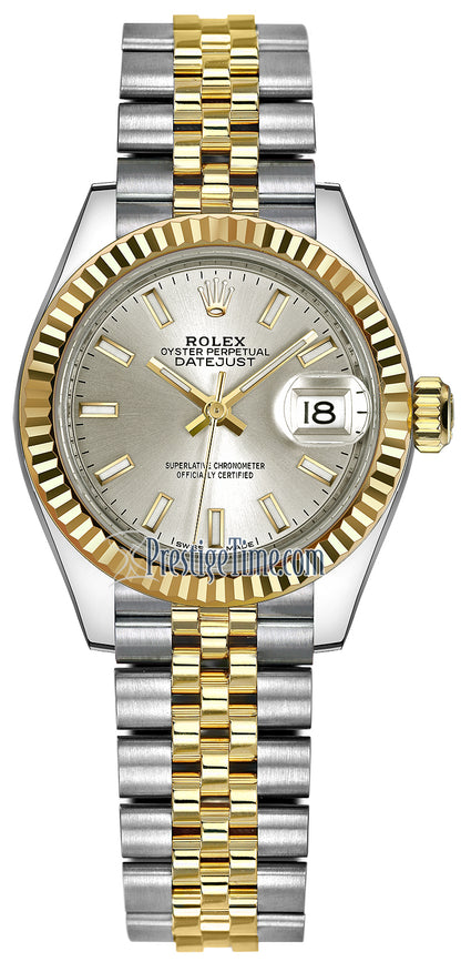 Rolex Lady Datejust 28mm Stainless Steel and Yellow Gold 279173 Silver Index Jubilee