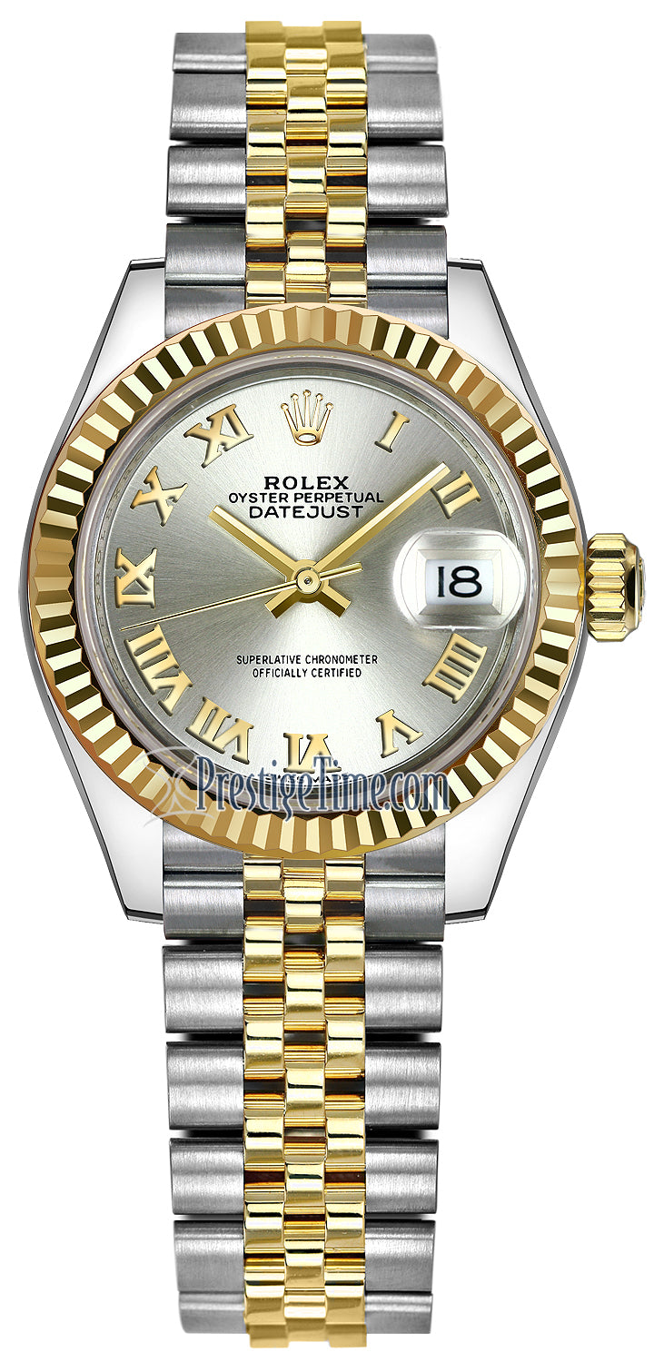 Rolex Lady Datejust 28mm Stainless Steel and Yellow Gold 279173 Silver Roman Jubilee