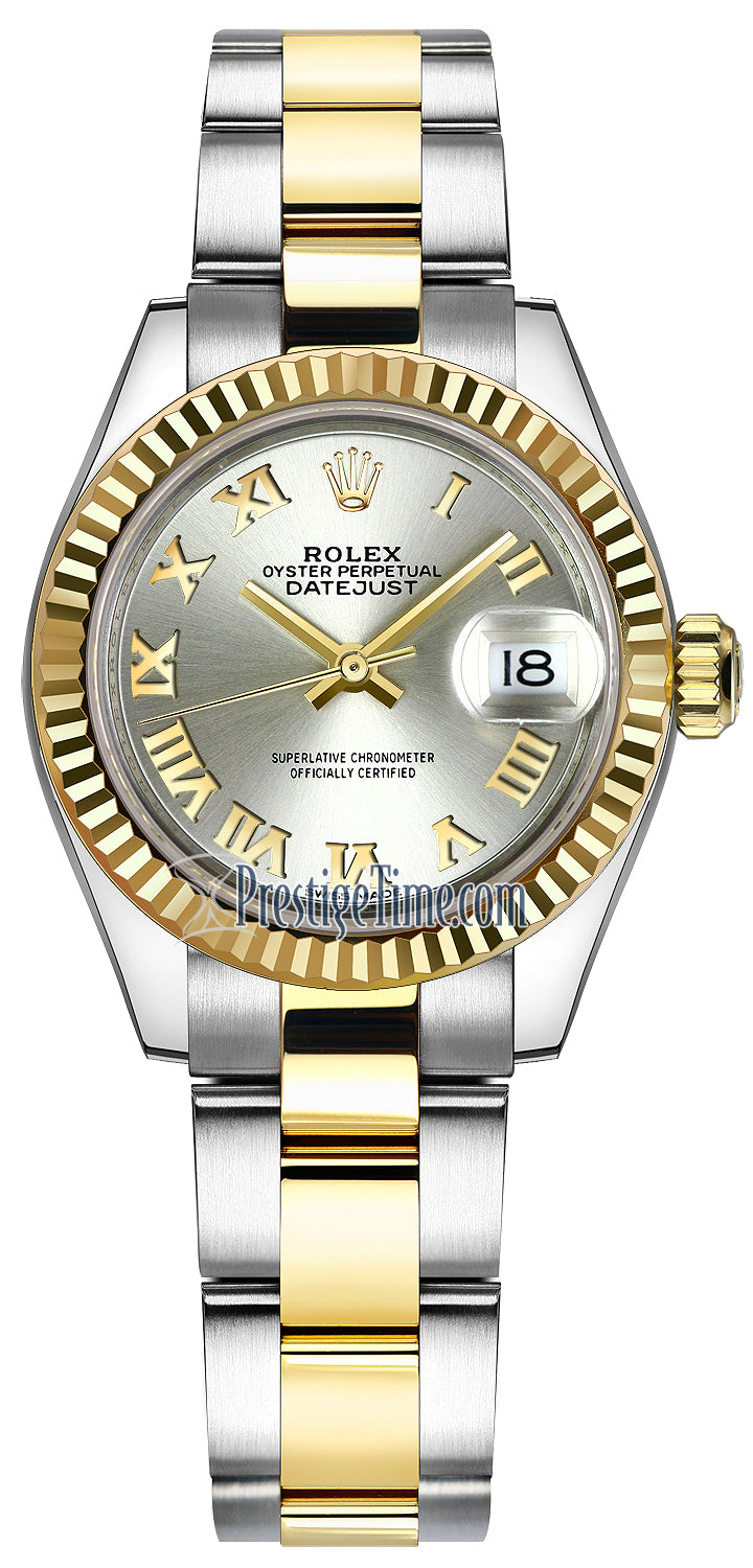 Rolex Lady Datejust 28mm Stainless Steel and Yellow Gold 279173 Silver Roman Oyster