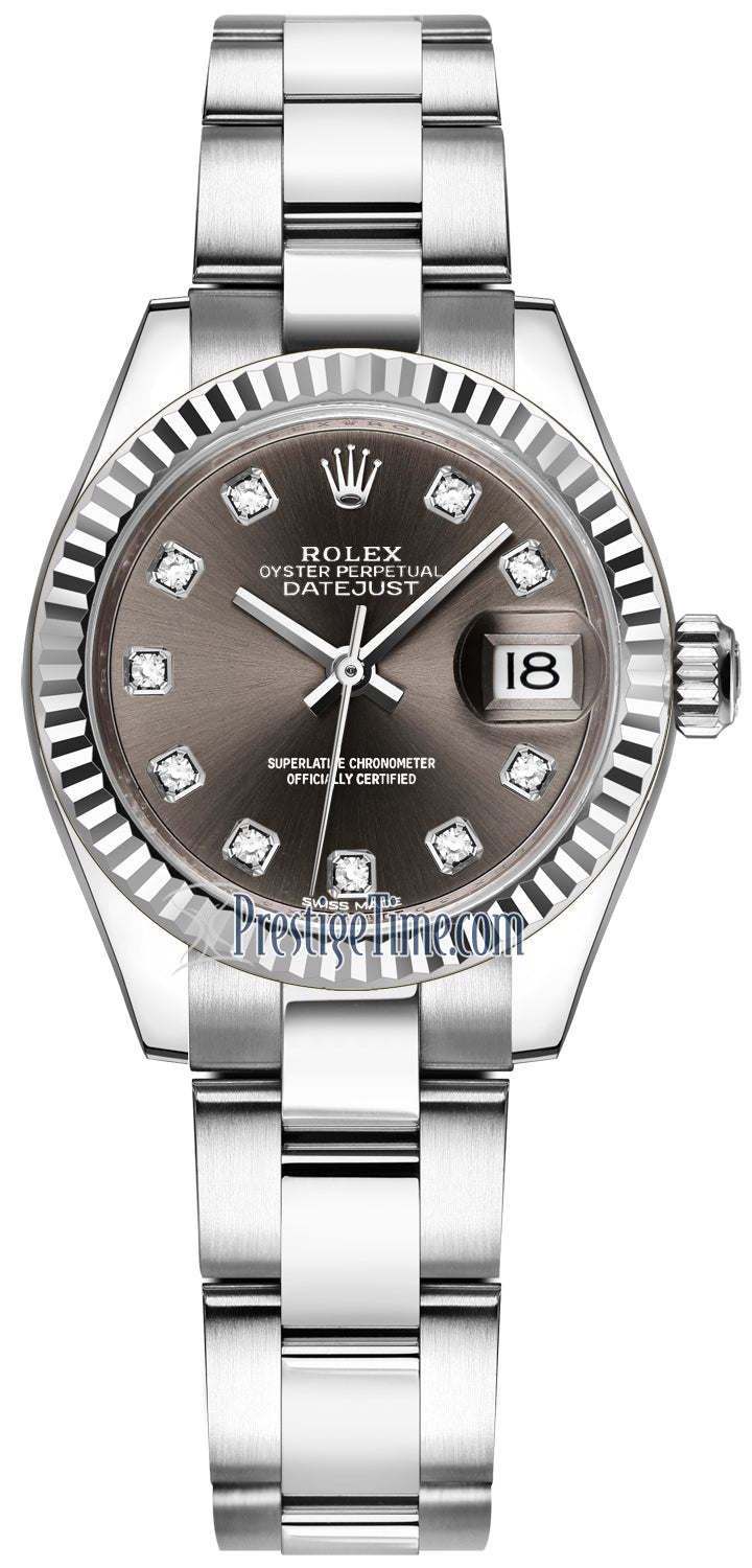 Rolex Lady Datejust 28mm Stainless Steel 279174 Dark Grey Diamond Oyster