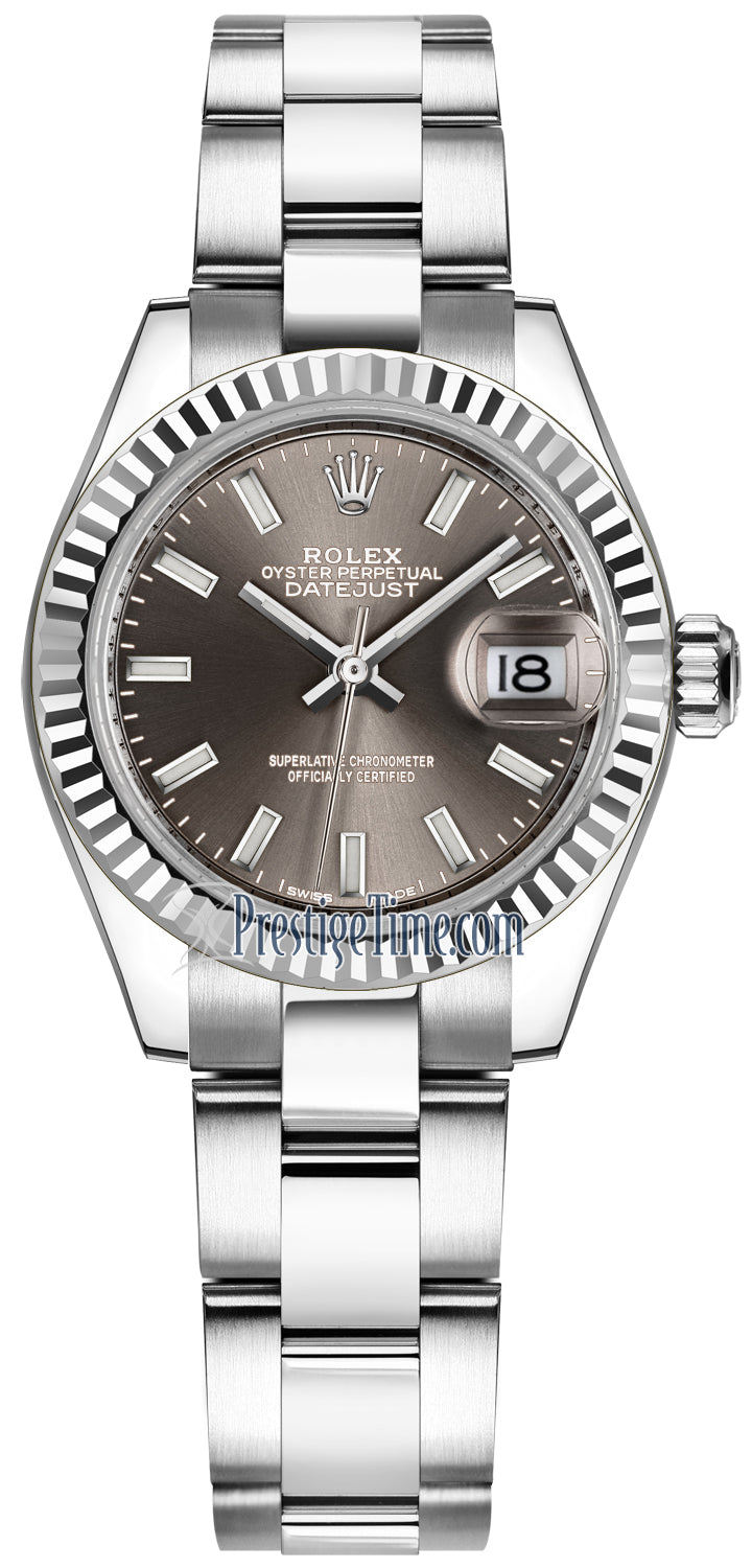 Rolex Lady Datejust 28mm Stainless Steel 279174 Dark Grey Index Oyster