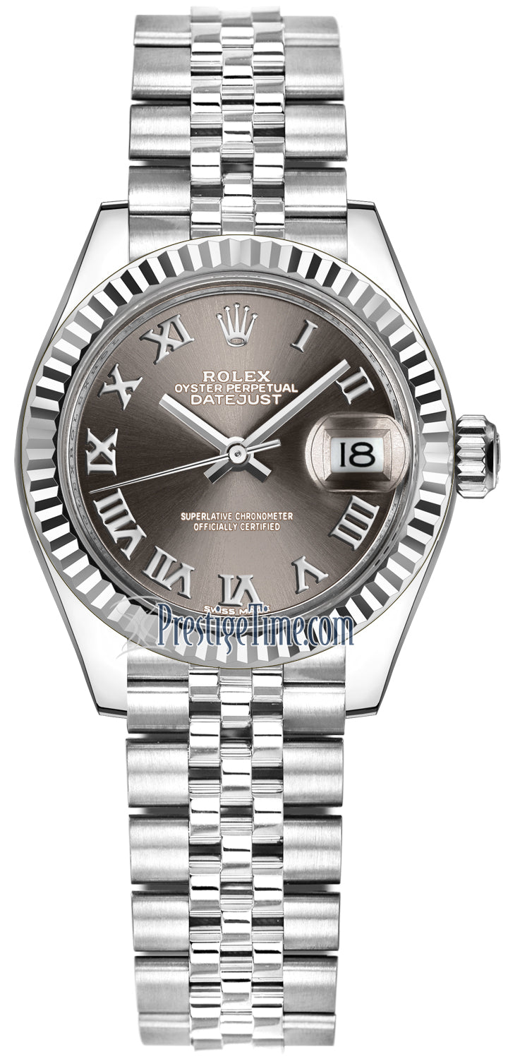 Rolex Lady Datejust 28mm Stainless Steel 279174 Dark Grey Roman Jubilee