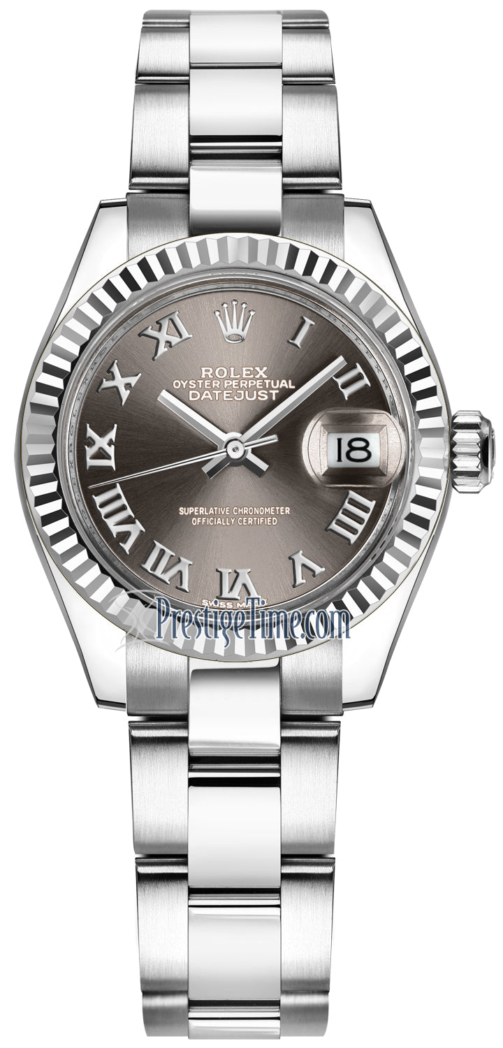 Rolex Lady Datejust 28mm Stainless Steel 279174 Dark Grey Roman Oyster