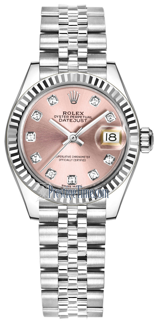 Rolex Lady Datejust 28mm Stainless Steel 279174 Pink Diamond Jubilee