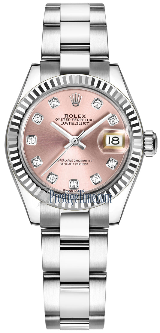 Rolex Lady Datejust 28mm Stainless Steel 279174 Pink Diamond Oyster