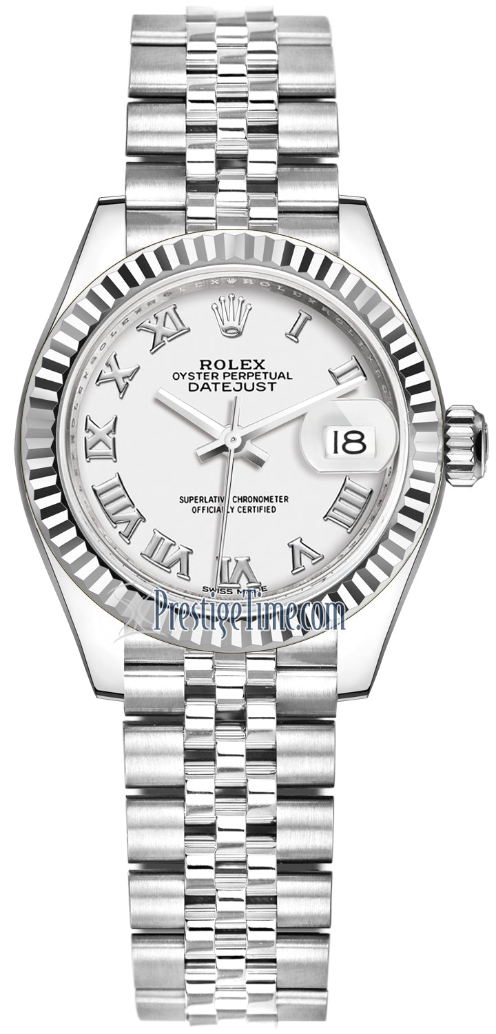 Rolex Lady Datejust 28mm Stainless Steel 279174 White Roman Jubilee