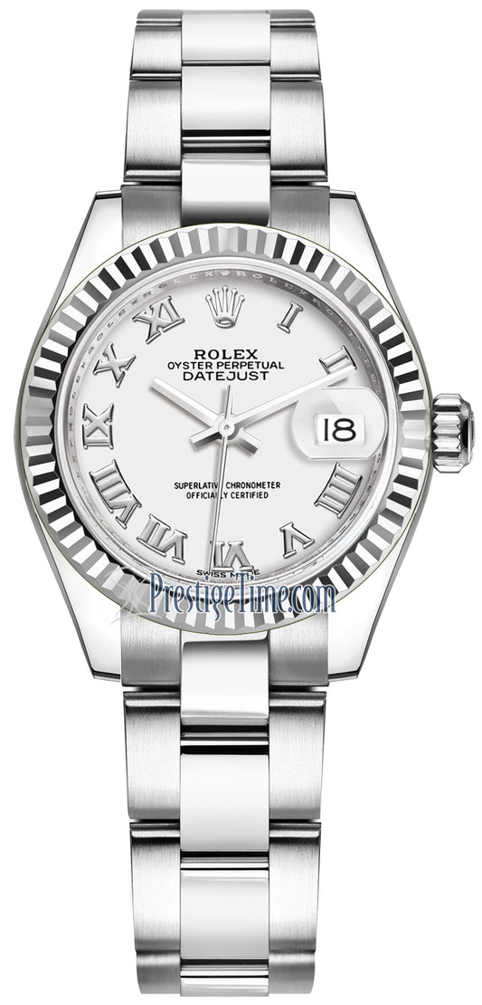 Rolex Lady Datejust 28mm Stainless Steel 279174 White Roman Oyster