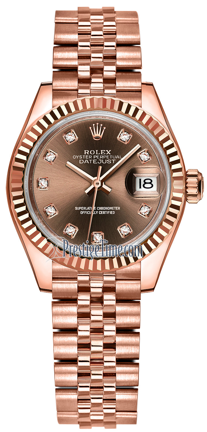 Rolex Lady Datejust 28mm Everose Gold 279175 Chocolate Diamond Jubilee