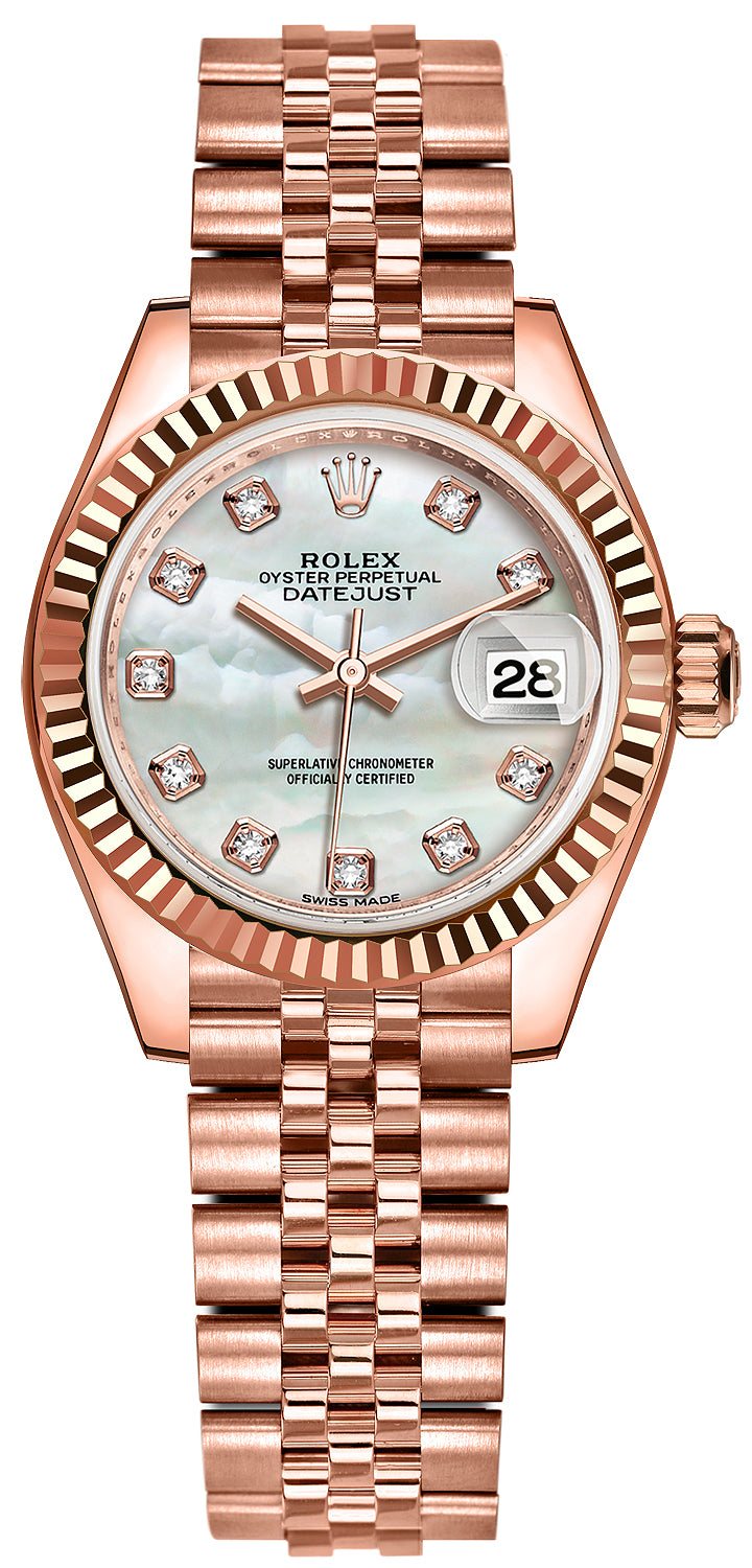 Rolex Lady Datejust 28mm Everose Gold 279175 MOP Diamond Jubilee