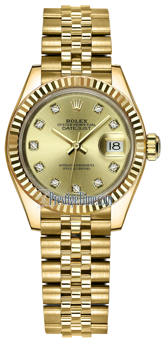 Rolex Lady Datejust 28mm Yellow Gold 279178 Champagne Diamond Jubilee